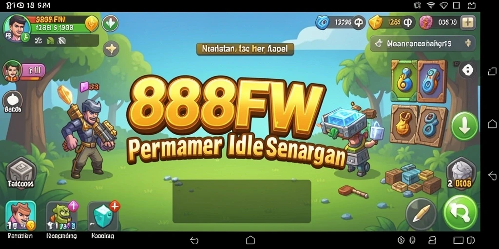 Screenshot gameplay 888FW menampilkan kemajuan menarik dalam mode Idle.