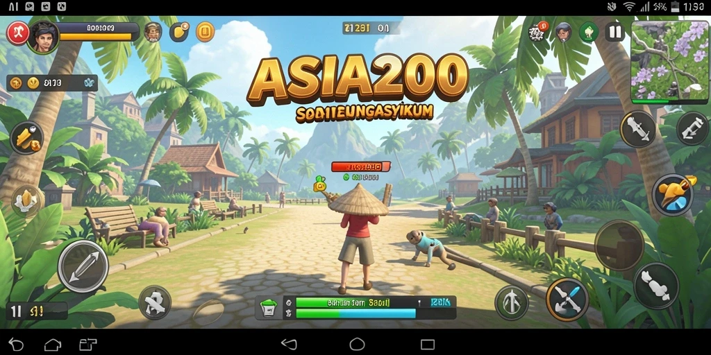 Tangkapan layar gameplay ASIA200 yang penuh warna dan menarik.