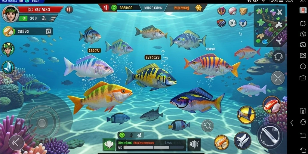 Tangkapan layar DKK menampilkan aksi menembak ikan dengan grafis menarik.