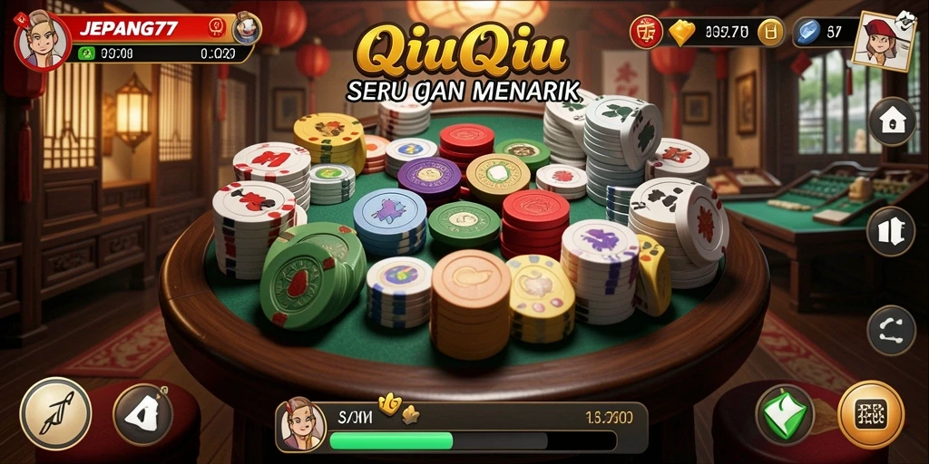 Tampilan gameplay seru dari JEPANG77 dalam permainan QiuQiu.