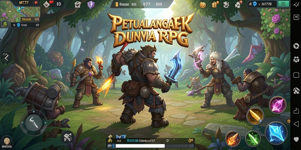 Screenshot menunjukkan aksi seru dalam petualangan RPG di MT777.