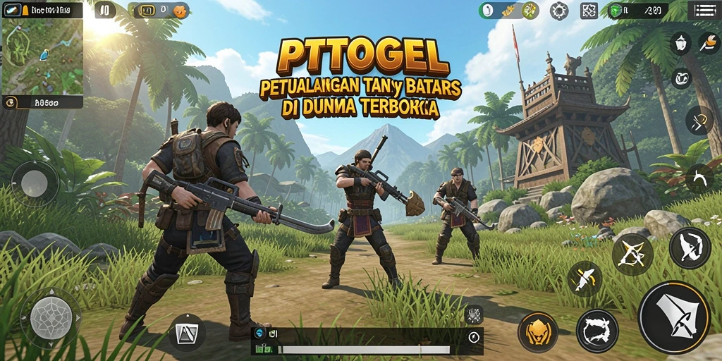 Screenshot menunjukkan gameplay seru di dunia terbuka PTTOGEL.