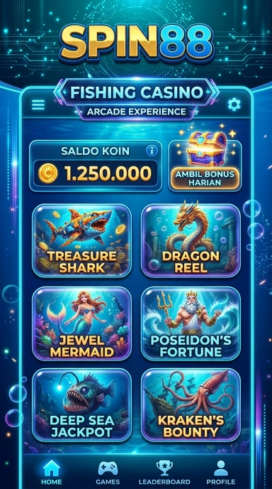 Tampilan utama aplikasi spin88 yang intuitif dan mudah digunakan.